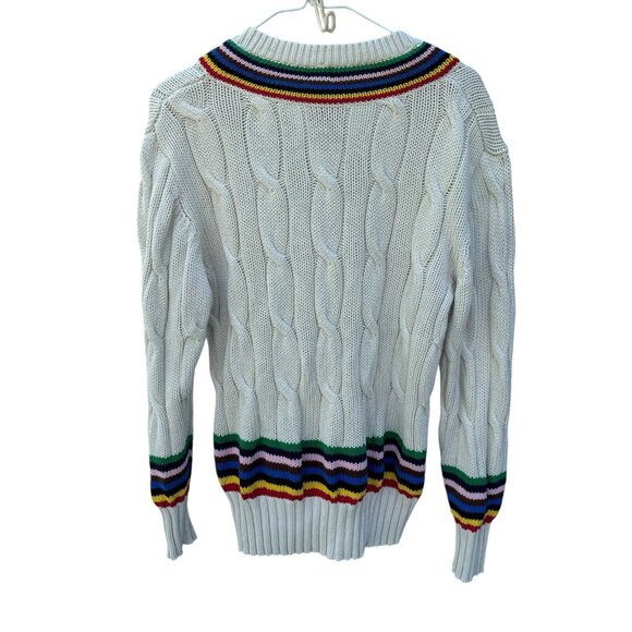 Rowing Blazers x Target Adult Croquet Stripe Cable Knit Sweater XS Tennis Prep - Picture 3 of 6